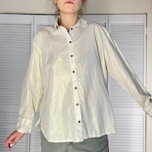 Atelier Francais de Confection Metallic Cotton Button Down Shirt